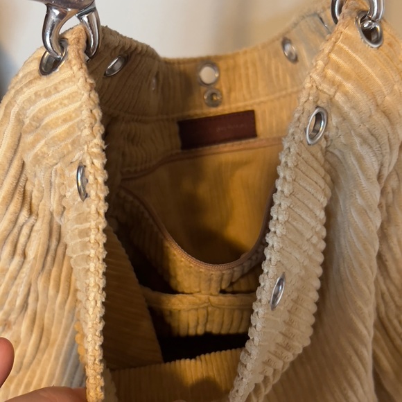 🔥 SALE 90s 00s y2k VTG Banana republic tan ribbed purse/genuine leather - Picture 6 of 7